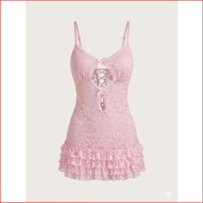 Sweet Ruffle Hem + G Pink XL