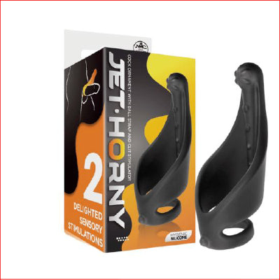 Jet Horny Ring with Ball Strap & Clit Stimulator