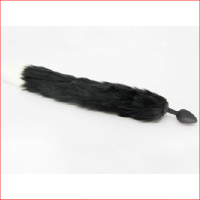 Small Silicone Black White Tip Foxtail