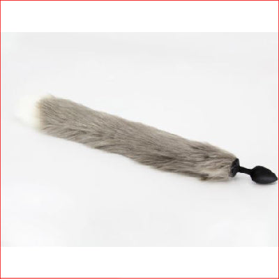 Medium Silicone Grey White Tip Foxtail