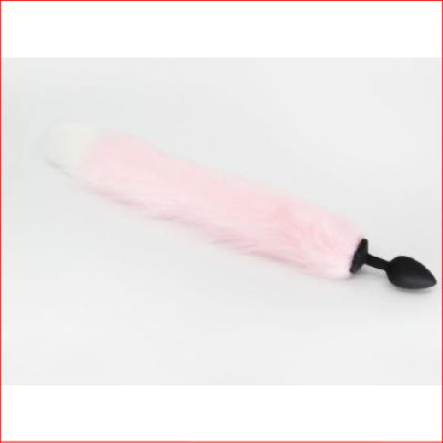 Medium Silicone Pink White Tip Foxtail