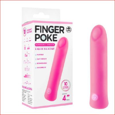 Finger Poke Silicone 4" Bullet Pink