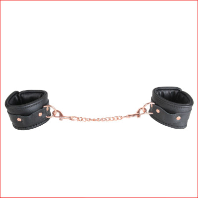 Leather Cuffs w/ Rose Gold Chain