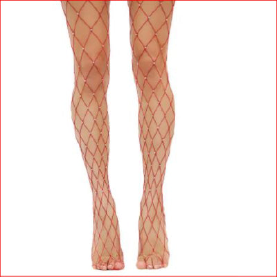 Trasparenze Diamente Fishnet Pantyhose Red