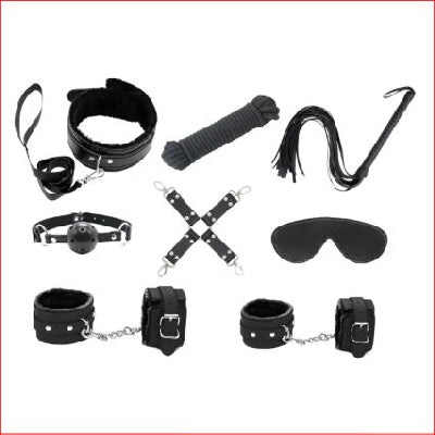 9pce Black Bondage Kit