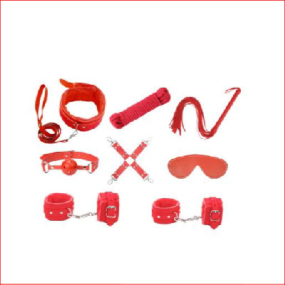 9pce Red Bondage Kit