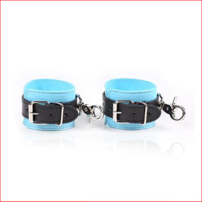 Wrist Cuffs PVC Blue & Black