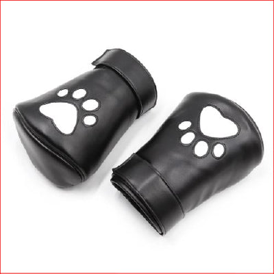L126 Paw Print Bondage Mittens
