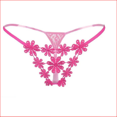 Lace Flower G-String Hot Pink
