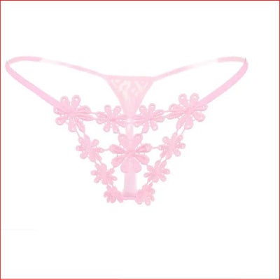 Lace Flower G-String Pink