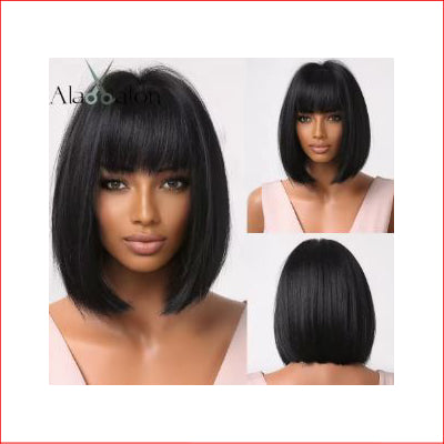 Wig Short Black with Bangs