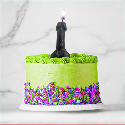 Glitterati Black Glitter Penis Candle