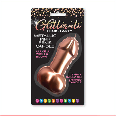 Glitterati Metallic Pink Penis Candle