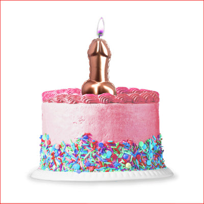 Glitterati Metallic Pink Penis Candle