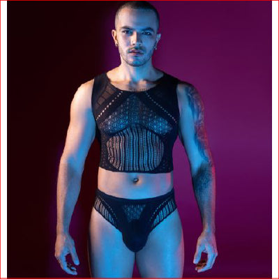 "Stripe" Singlet & Brief Set