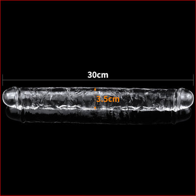 Flawless Clear Double Dildo 12"