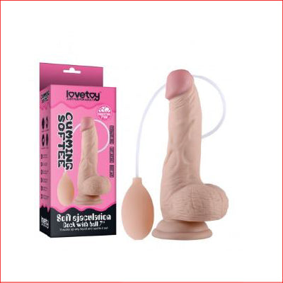 Soft Ejaculation Cock with Balls 8"