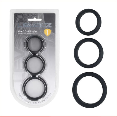 LEVELZ Wide O Silicone Cock Ring Set of 3 - S/M/L