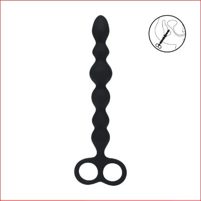 LEVELZ Beaded Silicone Anal Probe with Double Loop