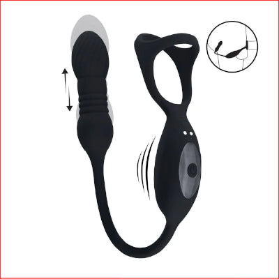 LEVELZ Vibrating & Thrusting TriO Cock Ring with Prostate Stimulator