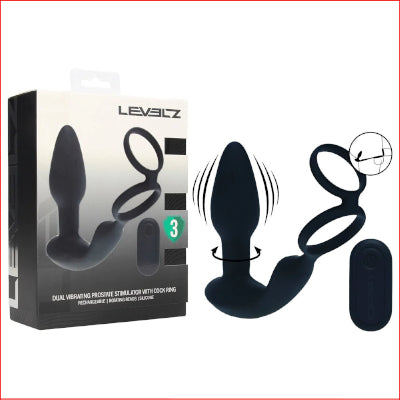 LEVELZ Dual Vibrating Prostate Stimulator with Cock Ring