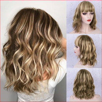 Wig Medium Wavy Brown/Blonde
