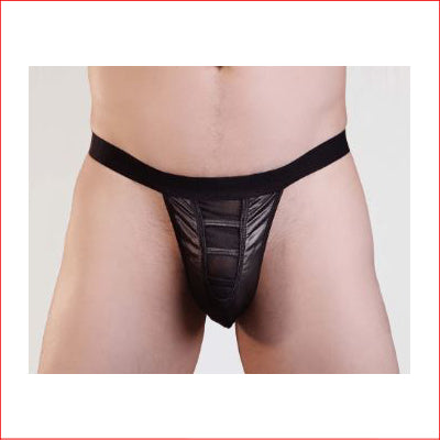 Leather Look Mesh Mens G-String S/M