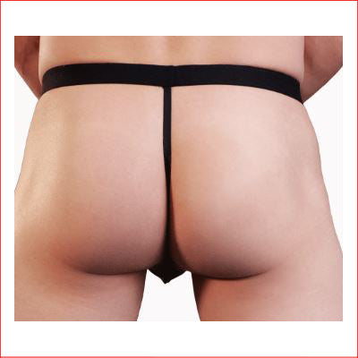 Leather Look Mesh Mens G-String L/XL