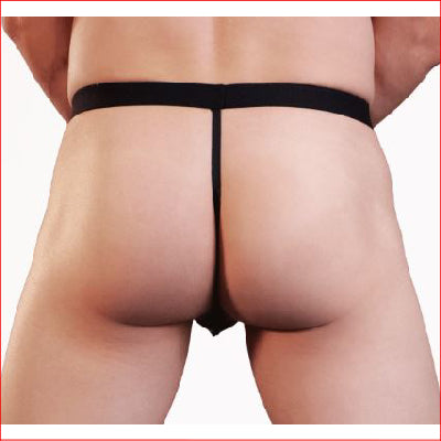 Leather Look Lace Up G-String S/M