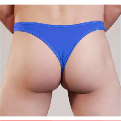 Mens Lycra Thong Blue L/XL