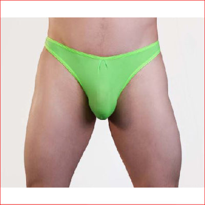 Mens Lycra Thong Green S/M