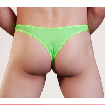 Mens Lycra Thong Green S/M