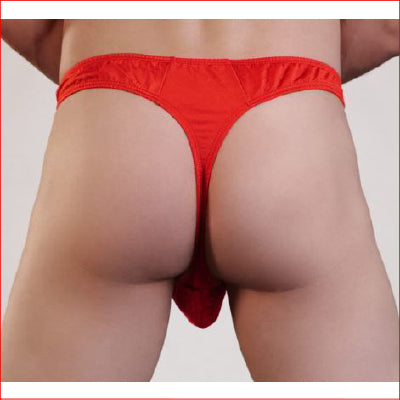 Mens Lace Thong Lycra Back Red L/XL