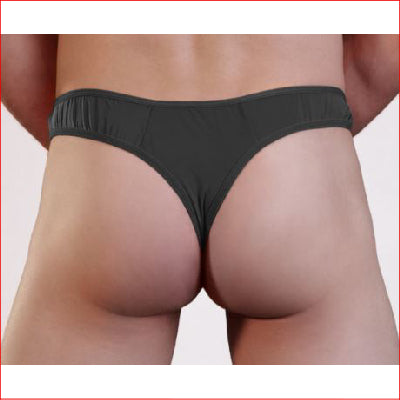 Mens Lycra Thong w/ Front Hole Blk S/M