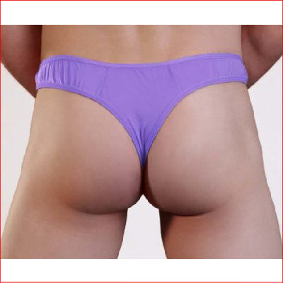 Mens Lycra Thong w/ Front Hole Pur L/XL