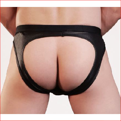 Leather Look Jock Strap 2 Ring S/M