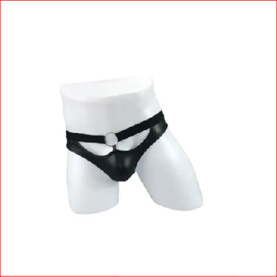 Leather Look Jock Strap 1 Ring L/XL