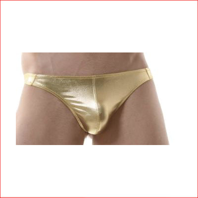 Mens Gold Metalic Thong S/M
