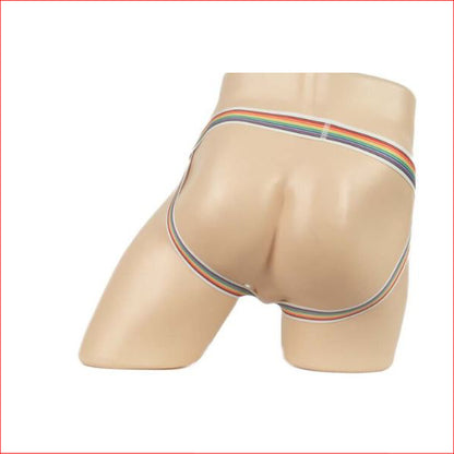 284 Men's Rainbow Jockstrap Large White