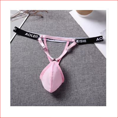 Mens G-String with Pouch Pink