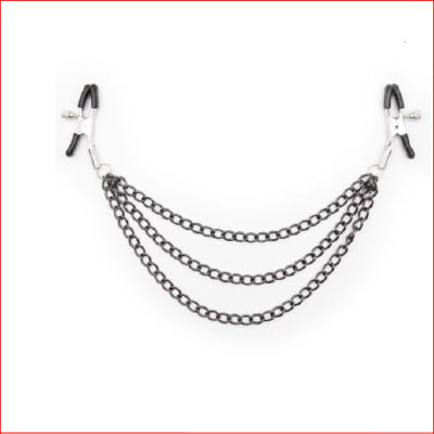 Nipple Clamps w 3 Chains Black