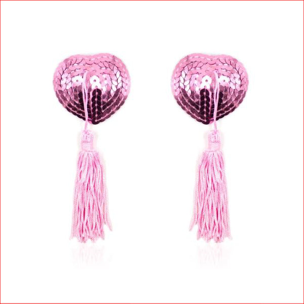 n200 Heart Tassle Nipple Cover Pink Pink