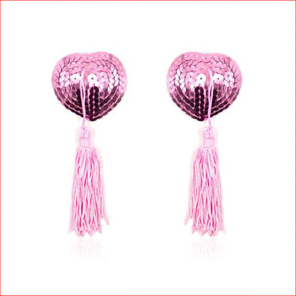 n200 Heart Tassle Nipple Cover Pink Pink