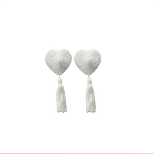 Nipple Tassels Sequin White Heart
