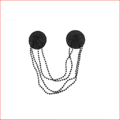 Nipple Tassels Satin with Bow & Chain
