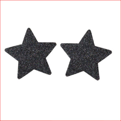 Glitter Star Nipple Pasties Black