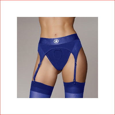 Ouch! Vibrating Strap On Thong M/L Blue