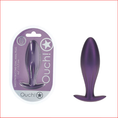 Ouch! Oval Anal Plug - Metallic Purple