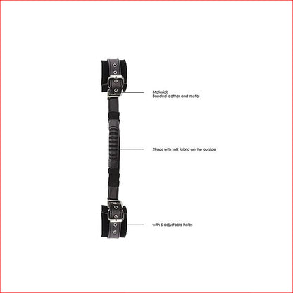 Ouch Bonded Leather Wrist Cuffs w Handle