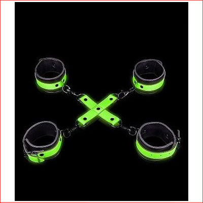 Hand & Ankle Cuffs with Hogtie - Glow in the Dark